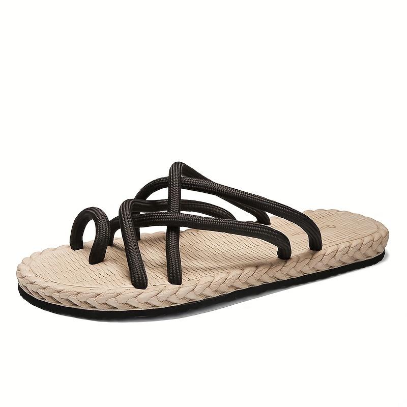Men's Cross Strap Beach Sandals - Non-Slip Toe Loop Design for Outdoor Wear 5