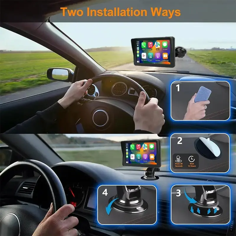 7" Portable Wireless Car Stereo for Apple Carplay & Android Auto Screen, HD Touch Screen Android Auto for Cars, Car Screen Carplay, Car Radio Receiver with BT, FM, AUX, Back to School Supplies 2