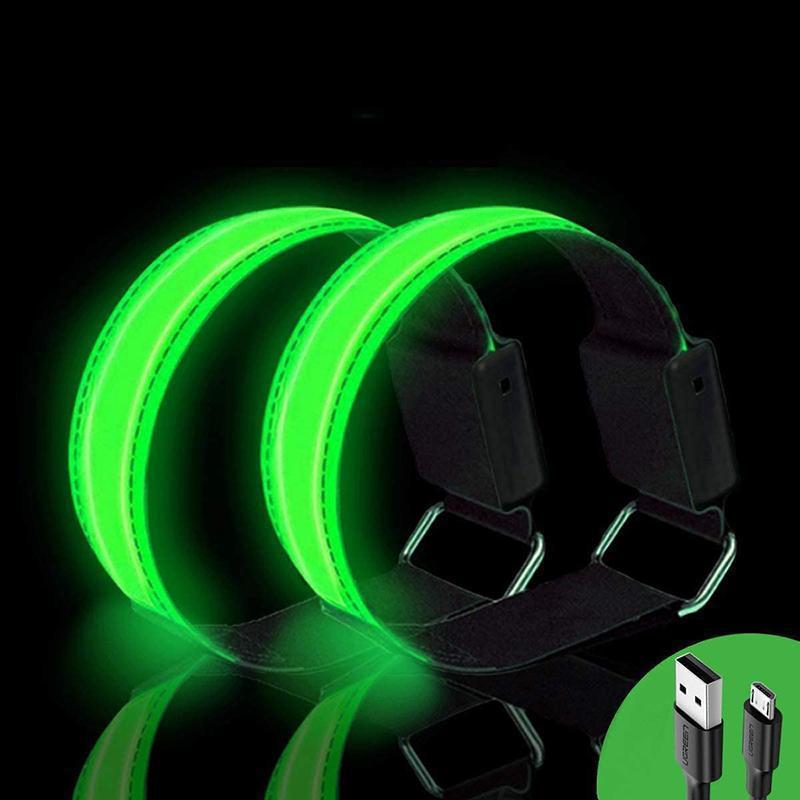 Product Introduction of LED Bracelet Rechargeable, Pack Of 2 Light Strip With USB, Reflectors Children'S Light Bracelet, Running Light For Running, Jogging, Dog-Walking, Running, Outdoor Sports, Bicycle Accessories 2