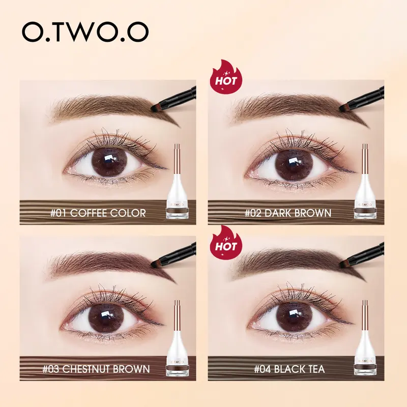 O.TWO.O Eyebrow Dying Cream Natural Pomad Gel Cream Waterproof OTWOO and not easy to be stained sharing tahan air tahan lama kering sweat proof sweatproof Alis Coklat Hitam 2