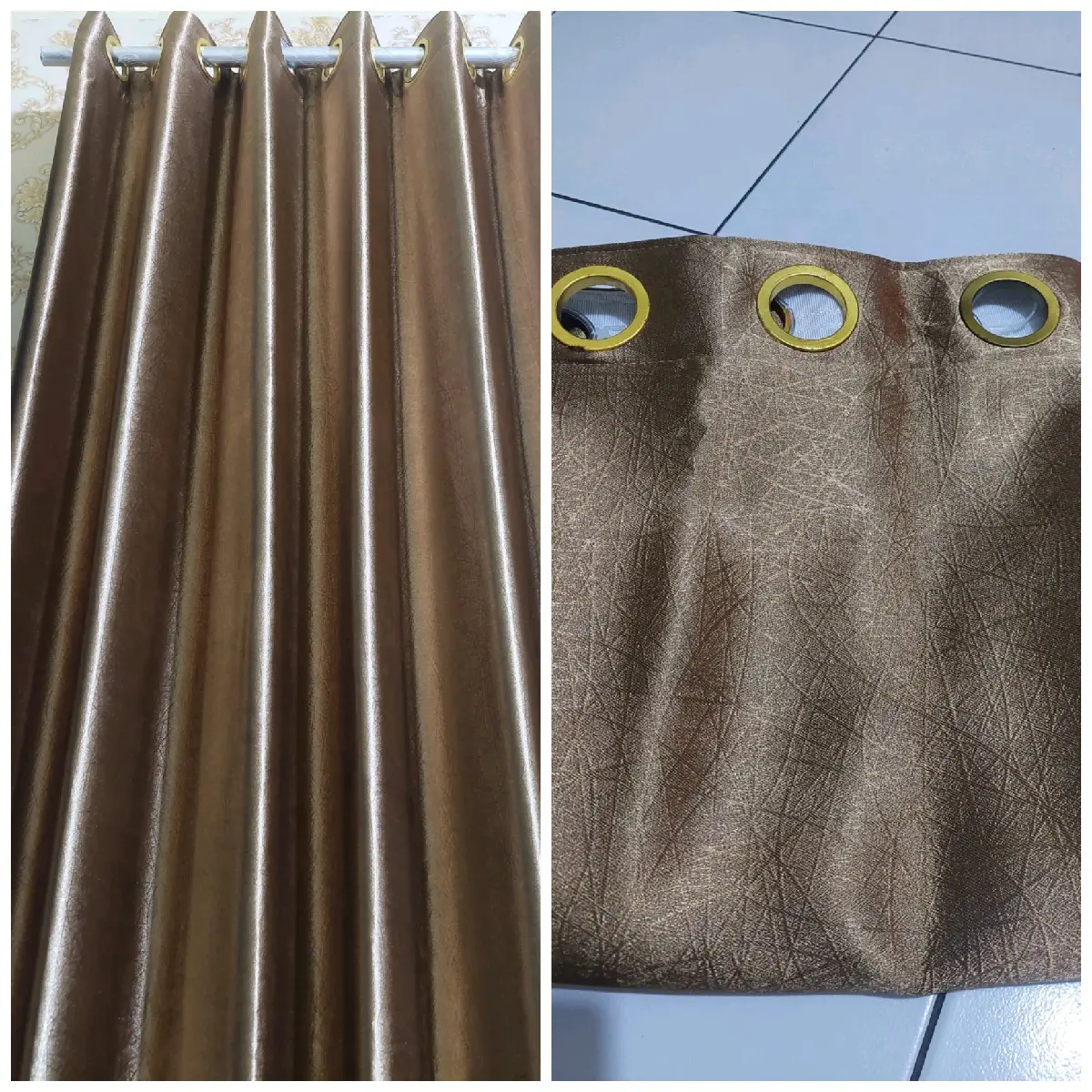 gorden blackout motip mocca tua safron/cokelat gold glosy embos garis safron 12 ring 6 gelombang
