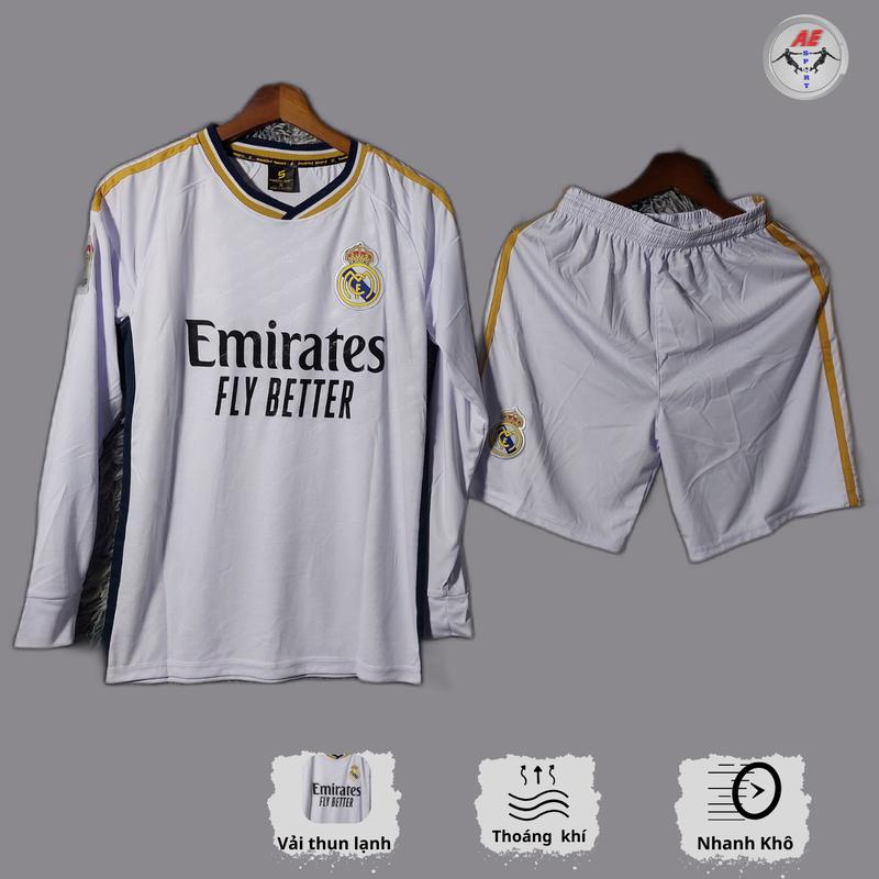 Bộ Quần áo đá bóng, Đồ đá banh tay dài Câu lạc bộ, Đội tuyển thun lạnh - sport Thoáng khí Unisex bộ quần áo thể thao TD Nam Top  có thể giặt máy áo thun