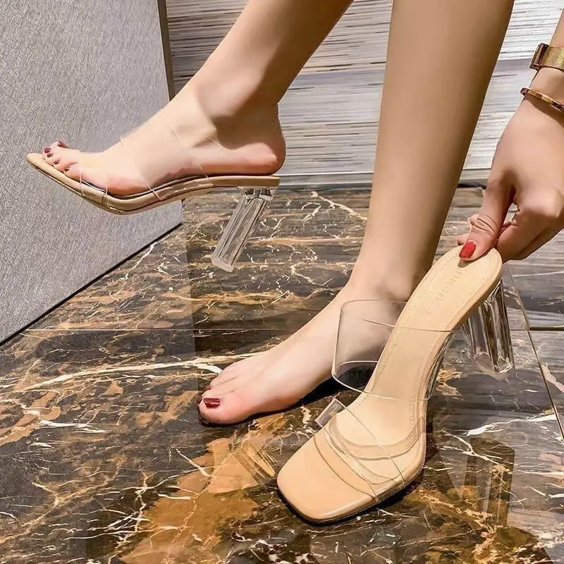 Dép cao gót 7p 2 quai trong DéP Nữ