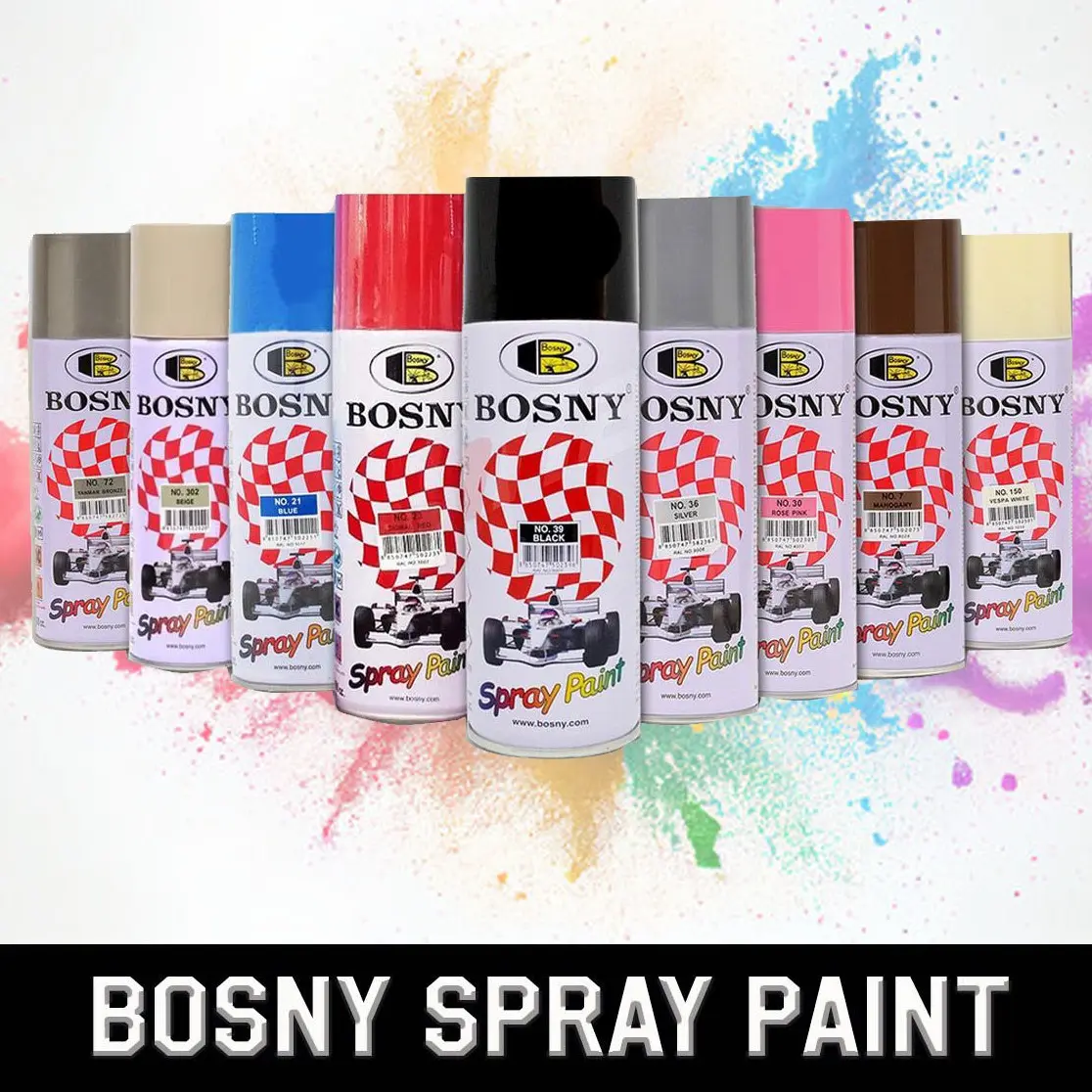MOTORCYCLE BOSNY SPRAY PAINT SOLID COLORS
