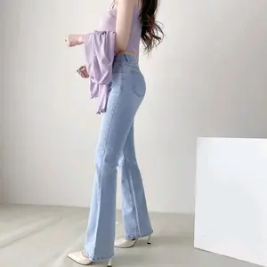 Highwaist Cutbray Jeans Wanita - Celana Panjang Denim Cutbray Hitam Melar Nyaman Kaki Basic