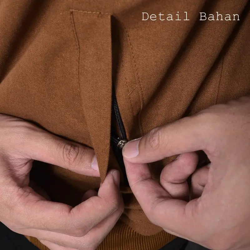 Jaket Bomber Pria Jaket Bomber Canvas Pria jacket Man Parka Best seller Bandung Hitam Kancing Distro Nyaman 5