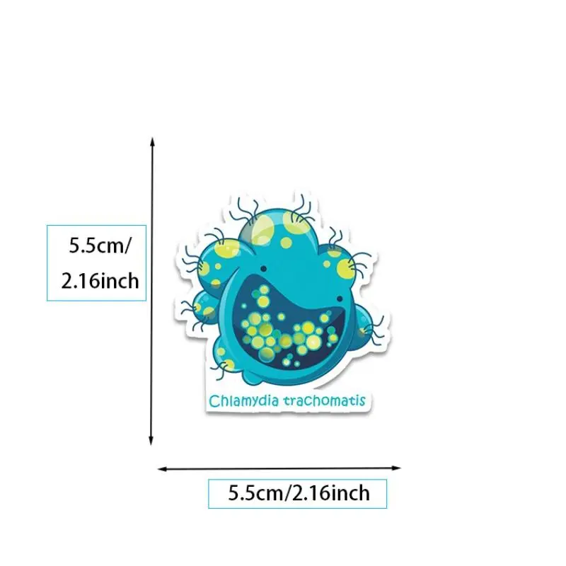 Biological Cell Pattern Sticker, 54pcs/set Waterproof Self Adhesive Decor Sticker for Gift Greeting Card Water Bottle Laptop Phone Case 1