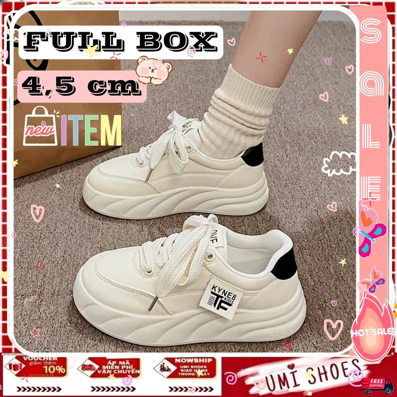 MỚI - FULLBOX Giày Thể Thao Nữ SINTF Đế Bằng Cao 4cm nhẹ êm,thoáng khí Buộc Dây Hot Thời trang trend. Shoes Sneaker