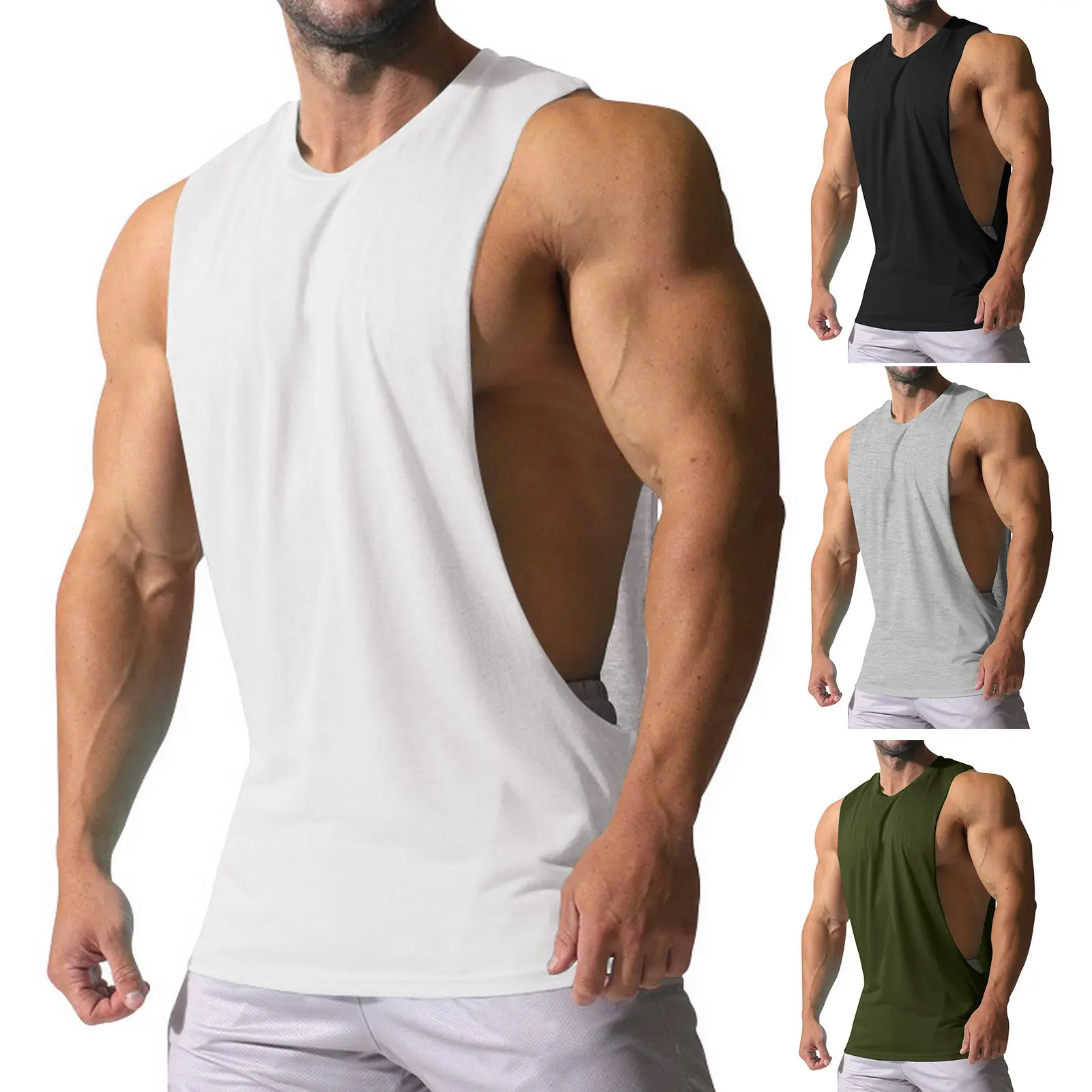 Áo Ba Lỗ Tập Gym Thể Thao Cho Nam, Không Tay, Cổ Thuyền Thoáng Khí, Hút Mồ Hôi, Dáng Rộng Vừa Vặn, Thường Ngày, Ôm Vừa Vặn, Áo Vest Mùa Hè Thun Sport Yoga Trang Phục Top Tập Yoga