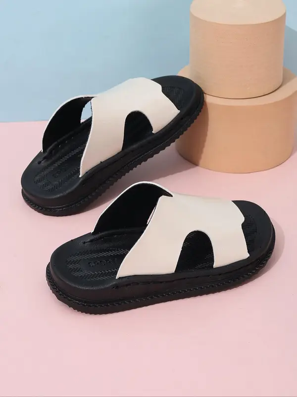 Boys' Casual Plain Color Slides, Soft Comfortable Non-slip Slippers, Summer Beach Slippers for Indoor and Outdoor Wear 1