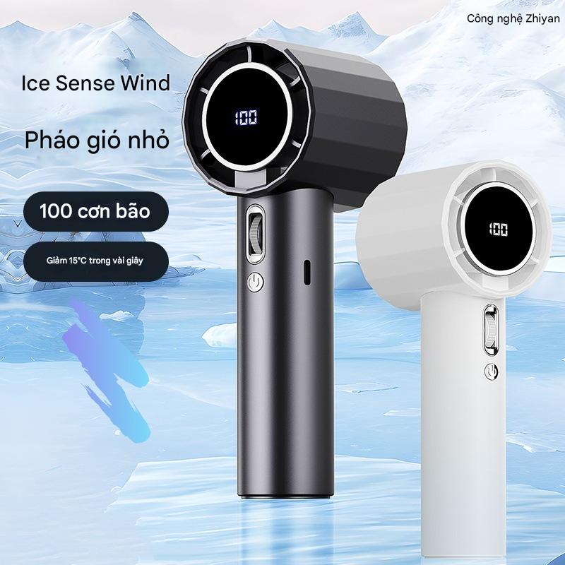 ASALAVN Quạt phản lực cầm tay Quạt Turbo có thể sạc lại, Quạt siêu tốc cầm tay, di động, gió mạnh, tốc độ cao 100 vòng/phút Tốc độ gió Màn hình kỹ thuật số quạt usb mobile Phụ Kiện handheld  icy 1