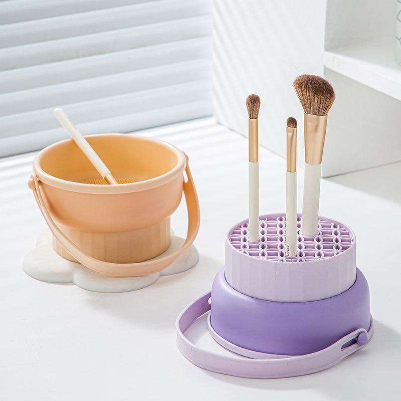 HL0606 Pembersih Kuas Make Up Gantung Make Up Brush Cleanser Rak Pengering Kuas Make Up Brush Stand Holder Penyimpanan 5