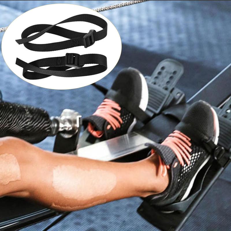 ilayersf- Adjustable Feet Strap Adjustable Rowing Machine Foot Straps Heavy Duty Replacement Feet Straps for Fitness Equipment 2pcs Set with Buckle Multi-functional Workout 6