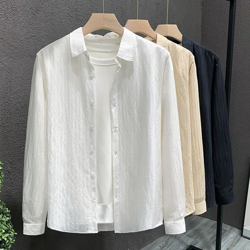 2024 Spring and Autumn Summer New Fashion Trendy Brand Long-Sleeved Shirt Men's High-End Affordable Luxury Men's Shirt Ruan Handsome Shirt Footwear