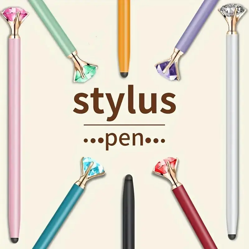 Colorful Artificial Diamond Design Stylus Pen, Multipurpose Touch Screen Capacitive Pen, Stylus for iPad, Android, Chrome Book, Tablet 3