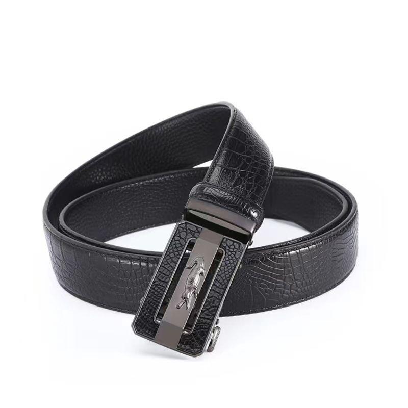 Product Introduction of Genuine Leather High-End Automatic New Men's Popular Leather Belt Authentic Cowhide Pant Belt Business Casual Fashion Belt Crocodile 18