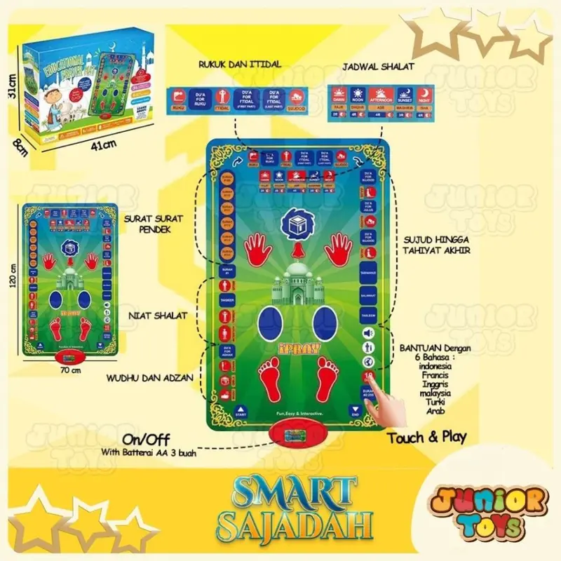 Smart Sajadah Anak Mainan Edukasi Muslim Digital Shalat Mat Sejadah Elektronik Suara Belajar Sholat Toys 1
