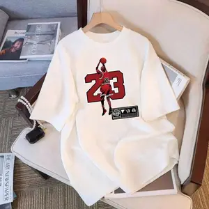 Kaos Lengan Pendek Baru 2025, Unisex, Bermotif, Stylish, Longgar, Kasual, Nyaman, Atasan Serbaguna (Gaya Instagram)