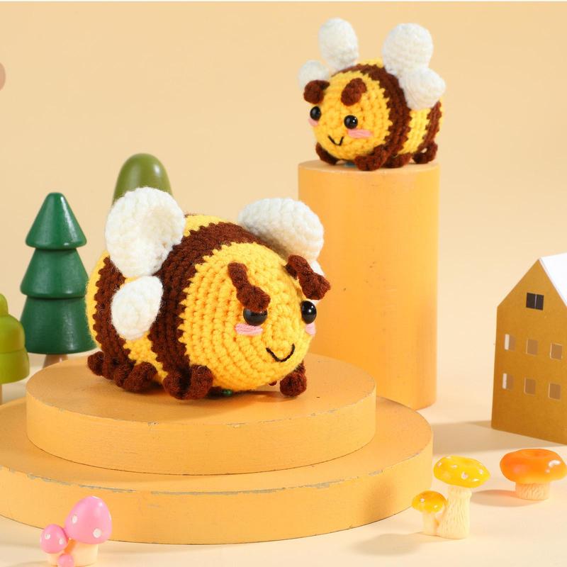 Bee Pattern Crochet Kit, 2 Counts Crochet Starter Kit with Step-by-Step Video Tutorials & Complete Accessories, Crochet Supplies for Beginners Adults DIY Craft Supplies 7