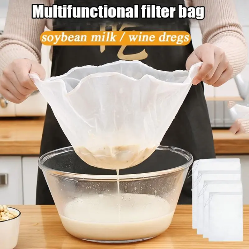 Soybean Filter Net Bag Nylon Liquid Filter Net Bag Milk Coffee Filter Net Bag Reusable Fine Mesh Paint Squeeze Mesh Kitchen Tool