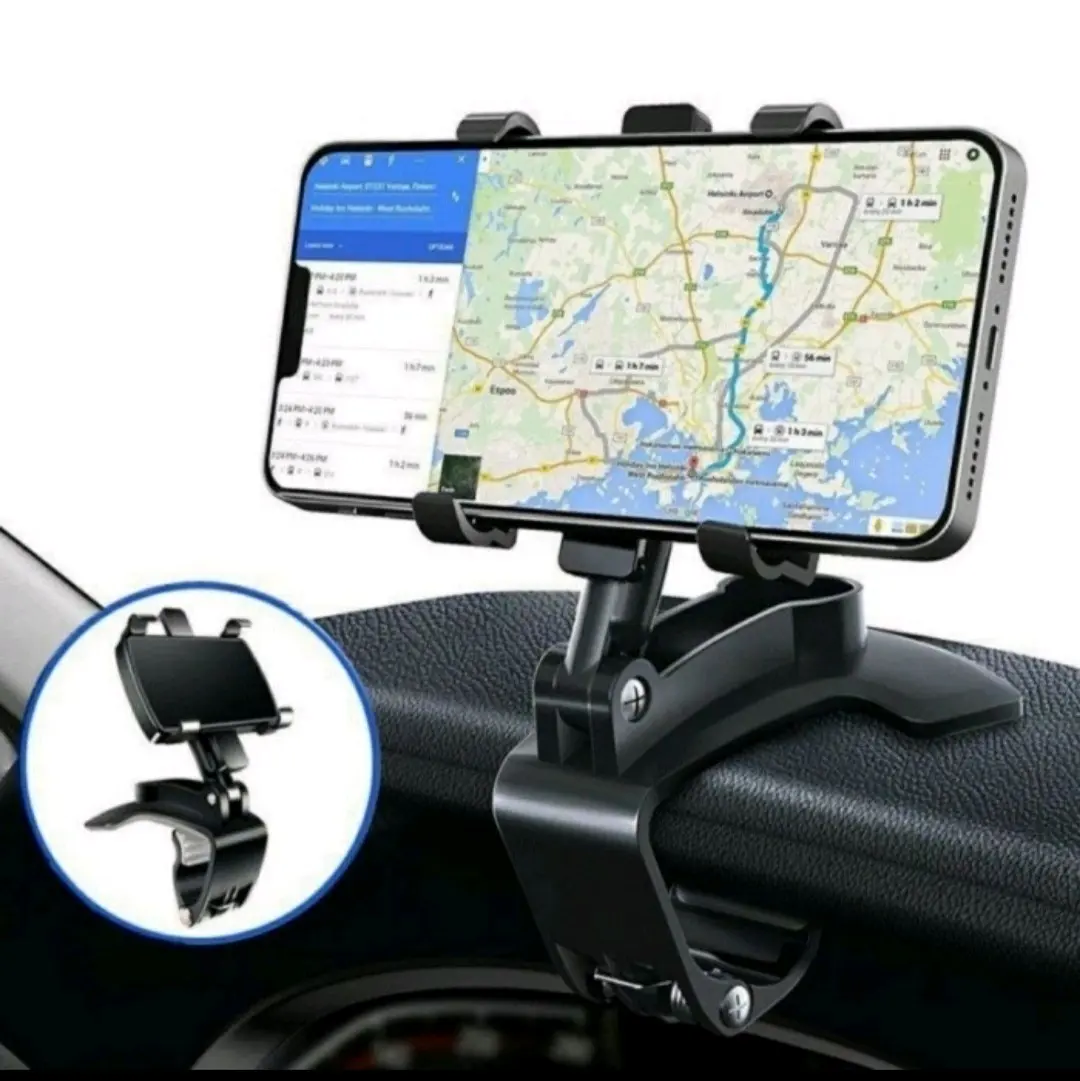 Car Holder HP Mobil Holder Jepit Dashboard Sun Visor dan Kaca Spion Tengah Mobil