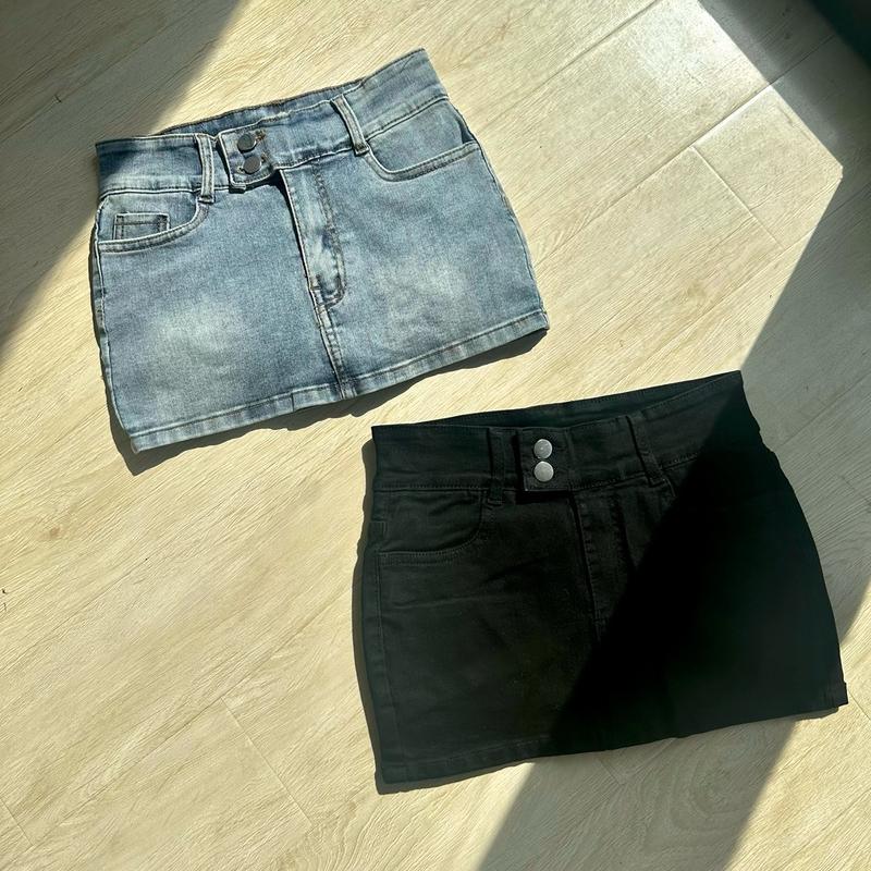 Chân Váy Jean Y2k Váy Nữ Có Quần Trong Form Ngắn Co Dãn