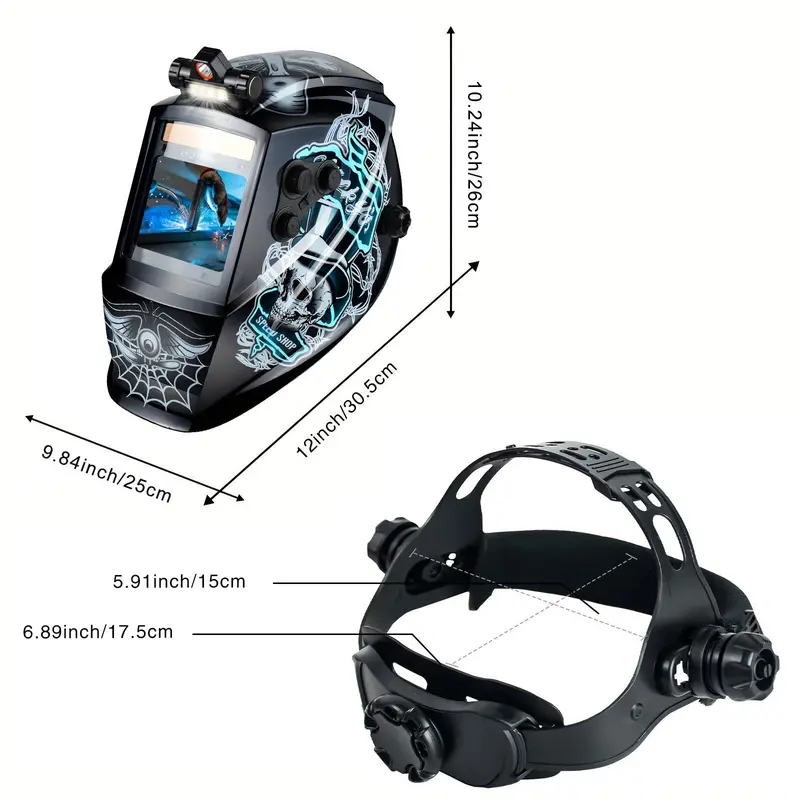 TRQWH Solar Powered Welding Helmet, Auto Darkening True Color Welding Hood with 4 Arc Sensor, Welder Mask for TIG MIG ARC Weld Plasma Cut Grinding, Welding Accessories 1