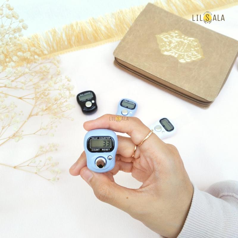 Product Introduction of [TD] Tasbih Digital SXH Mini Tally Counter Souvenir Murah Tahlilan Finger Counter muslim motif Hitam Putih Pastel 3
