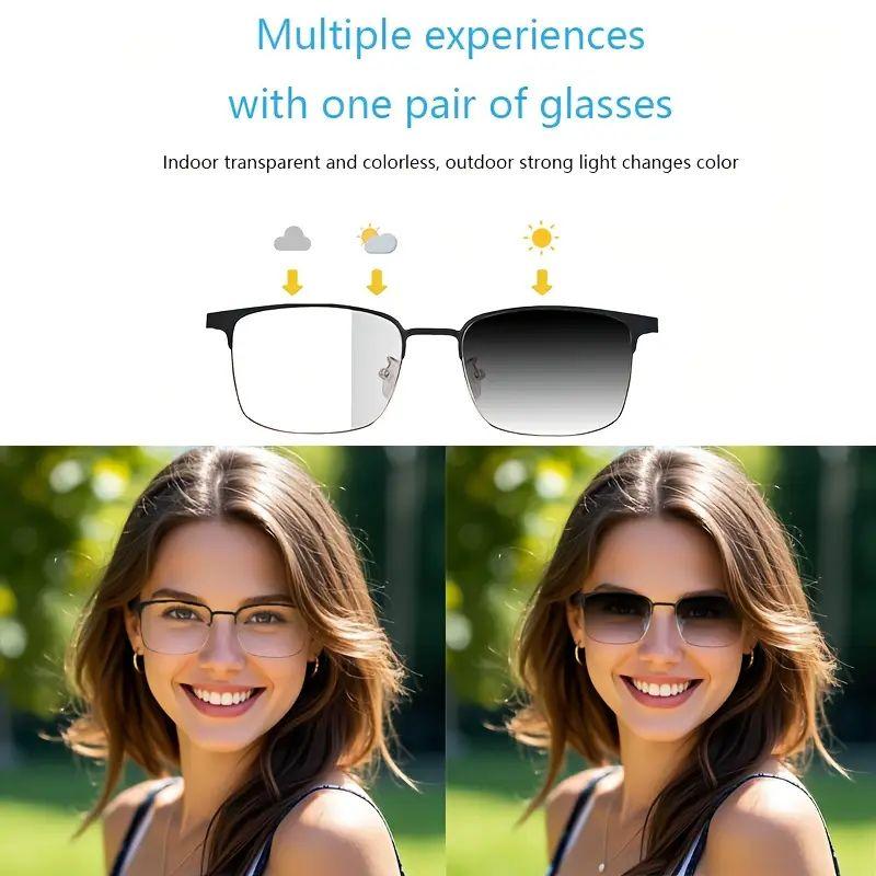 AI Translation Smart Glasses, photochromic lenses, support 160+ languages real-time translation, fashionable audio glasses. - Image 3