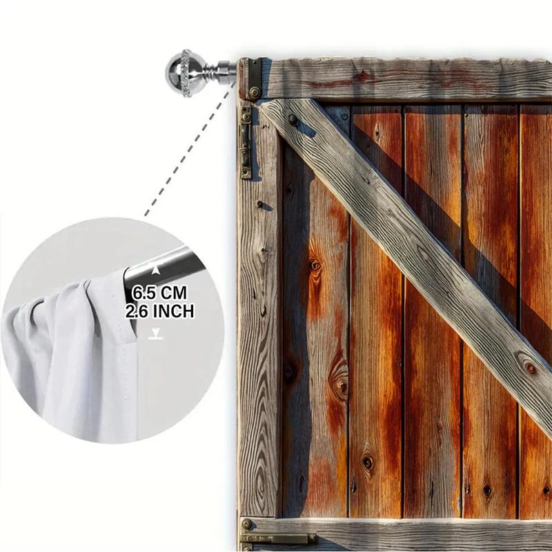 Wooden Door Pattern Printed Curtain, 1 Set Rustic Style Door Curtain with Lock, Home Decor for Living Room Bedroom, Room Divider Curtain 8
