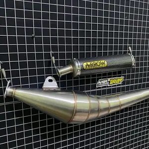TERLARIS Knalpot Satria 2Tak Lumba Hiu Arrow Carbon Standar Racing Berkualitas Motorcycle