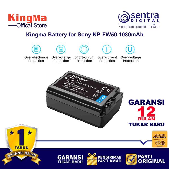 Gambar Kingma Battery Sony NP-FW50 for A6000 A6400 A7 II Zve10 dari Sentra Digital Kota Surabaya Tokopedia