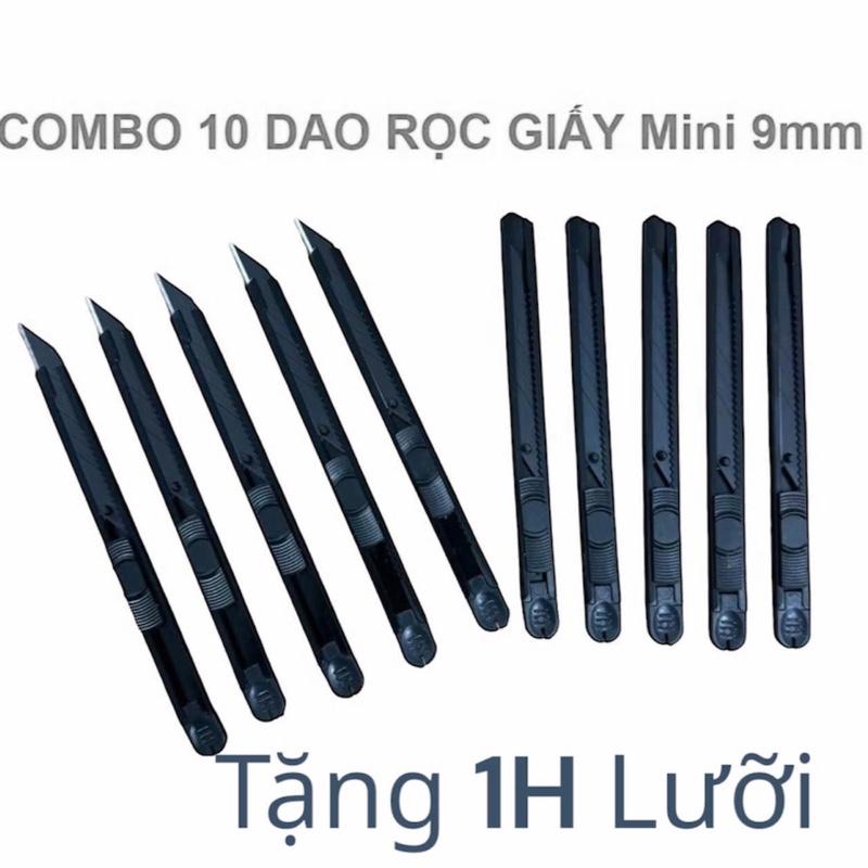 Combo 10 Dao Rọc Giấy, Rọc Decal, Dán Tem xe, Dao Trổ Mini Thép Sk5 Cắt Giấy Cắt Băng Dính, Dao Rọc Giấy Mini Bản Bé