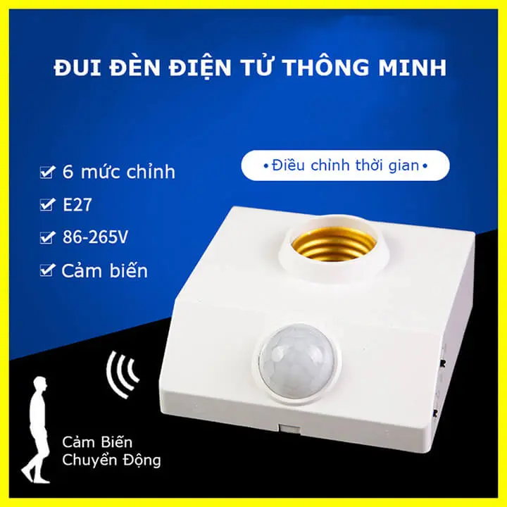 Đui Đèn E27 Cảm Biến Chuyển Động, Điều Chỉnh Được Thời Gian Và Chế Độ Sáng