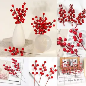 Cherry Merah Natal Christmas Premium Ceri Tangkai Hiasan Hampers Kue Parcel Bunga Natal Murah Grosir