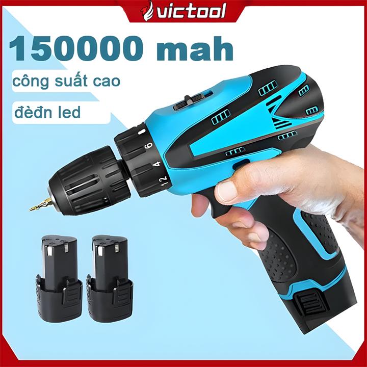 Máy khoan pin cầm tay Victool mini với tốc độ biến thiên liên tục và khả năng kẹp tối đa 10mm