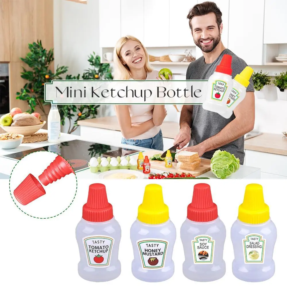 Mini Portable Sauce Bottle, Japanese Salad Dressing Ketchup Bottle For Lunch, Plastic Seasoning Squeeze Sauce