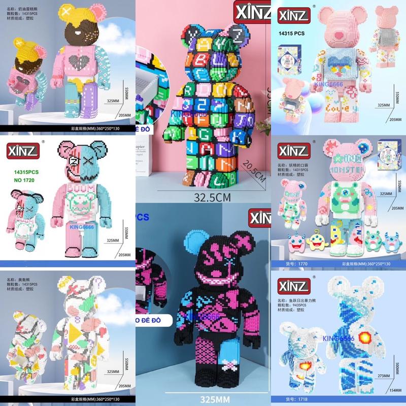 Xếp hình  Gấu Bearbrick um junior macau cỡ lớn  50 55cm Đồ chơi lắp ráp nano 3d  bear bricK mô hình bearbicks