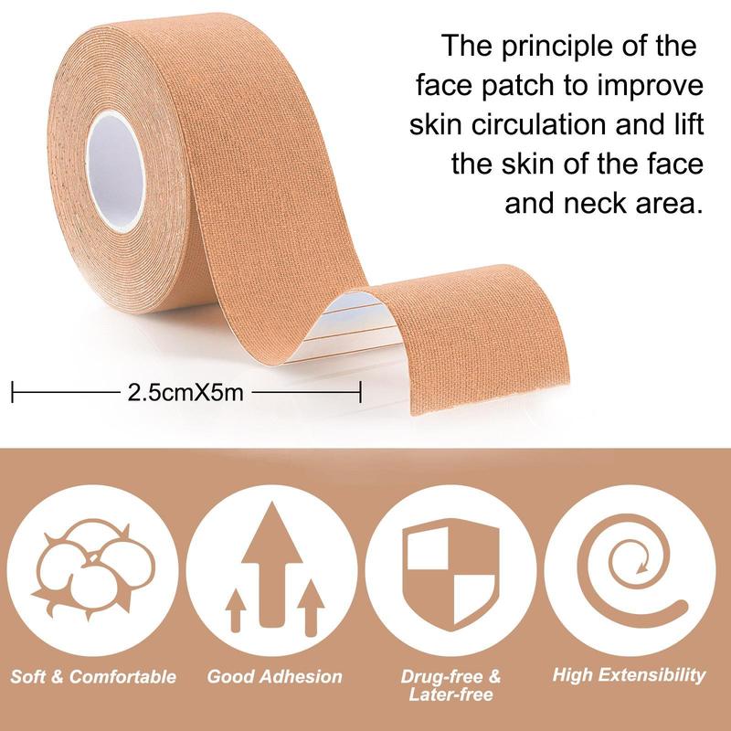 Facial Myofascial Lift Tape, 1 Box Face Lifting Tape, Face Toning Belts for Firming and Tightening Skin, Portable Skin Care Tool for Men & Women 5