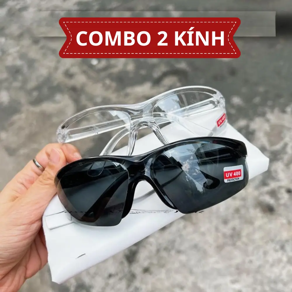 Combo 2 Kính thời trang nam nữ, Kính râm đi đường chống bụi, Chống UV400 D9