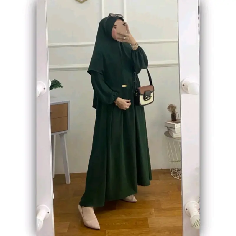 MEDINA SET KHIMAR GAMIS Muslim Wanita CRINKLE AIRFLOW TERBARU 6