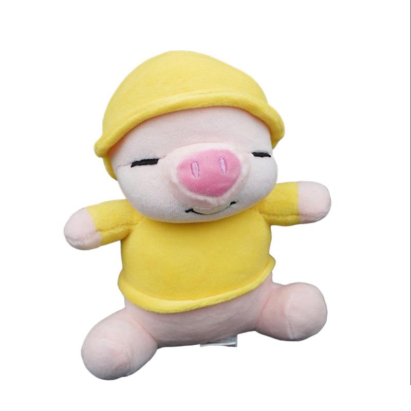 Gấu bông heo happy nhí đội nón dễ thương (20cm) thú bông heo happy nhắm mắt vải miniso mềm mịn an toàn