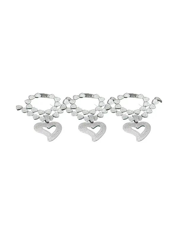 Luxury Rhinestone Decorated Heart Design Necklace & Bracelet (2pcs/set), Gorgeous Fashion Jewelry Set for Women & Girls, Elegant All-match Fashion Accessories for Daily Wear, Mother's Day Gift 8