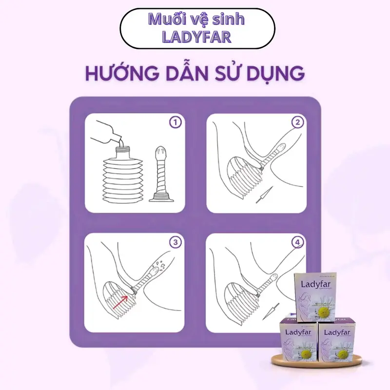 [SALE ĐẦU THÁNG  ] Muối  Ladyfar  Tặng bình rửa. SP làm sạch dịu nhẹ 3