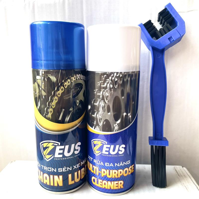 Combo Chăm Sóc Xe Zeus Bao Gồm Dưỡng Sên Zeus 400ml, Rửa Sên Zeus 400ml Kèm Bàn Chải 3D