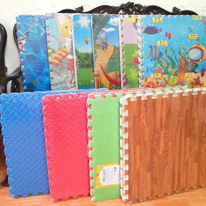 THẢM XỐP GHÉP BỘ 8 TẤM - XỐP TRẢI SÀN LOẠI 1 - kích thước 60x60cm loại 1 tặng kèm viền chống va đập cực tốt thảm ngủ văn phòng thảm tập bò cho bé