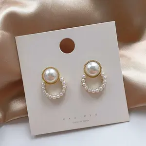 MUTIARA ANTING korea tusuk HIJAB wanita bentuk bulat mutiara