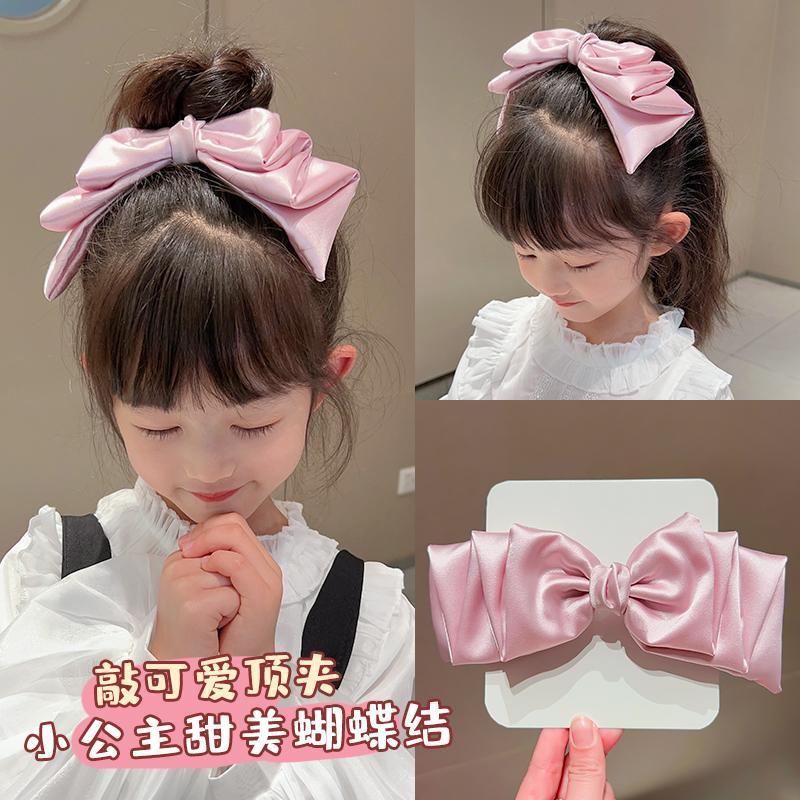 Kẹp Tóc Nơ Cho Bé Gái Kẹp Lò Xo Nhiều Lớp Thanh Lịch Không Làm Tổn Thương Phong Cách Hàn Quốc Kẹp Tóc Đuôi Ngựa Cho Bé Gái Phụ Kiện Tóc