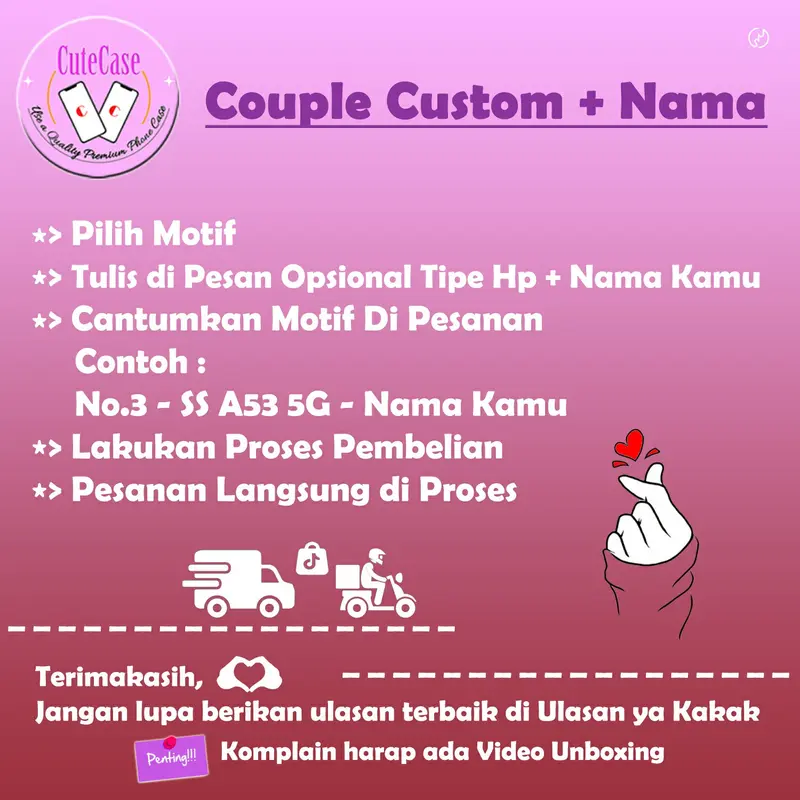 (CC50) Softcase Couple + Custom Nama Case Kilau Op*o-S*msung-Re*lmi-X*aomi-V*vo-Inf*nix | Case For All Tipe HP glossy handphone casing 3