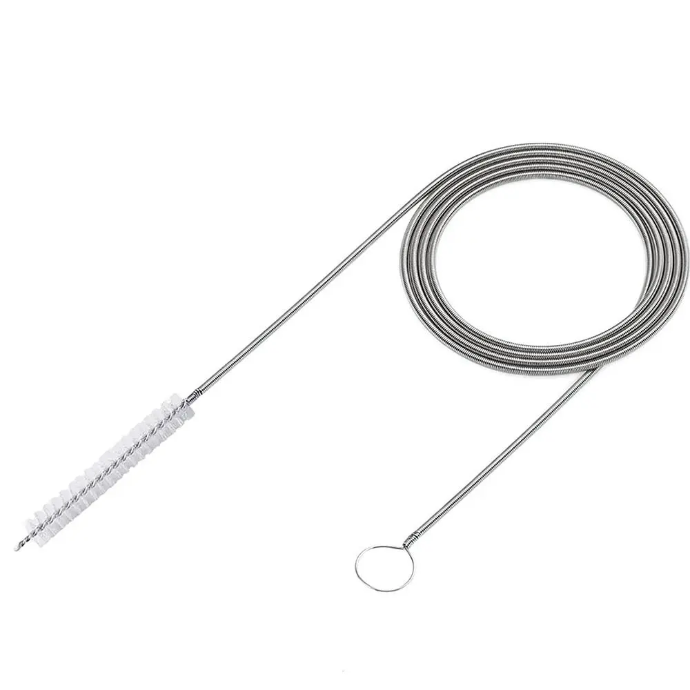 Durable 59 Inches Long Feeding Tube Brushes with Soft Nylon Bristles Head Cleaning Brushes Hose Pipe Brush Sunroof Drain